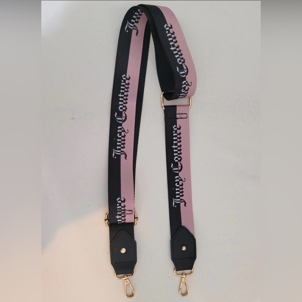 Juicy Couture Black Logo Embossed Crossbody Shoulder Bag Faux Leather - 2 Straps - Picture 8 of 16
